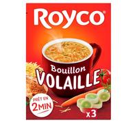 ROYС - Soupe Saveur Volaille aux Vermicelles et Carottes, Réconfort Instantané, 3 sachets 20cl - Lot de 6
