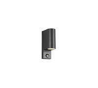 Roya Applique murale extérieure moderne à 2 lumières, ronde, anthracite, IP44, avec PIR