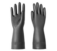 ROYAKI Gants en latex résistants aux produits chimiques, gants de protection en caoutchouc très résistants, 32 cm, noir, 1 paire taille L