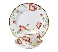 Royal Albert 112 100 Years 40017570 1970 Tasse à thé, Soucoupe, Assiette de 20 cm, Lot de 3 pièces, Porcelaine Anglaise