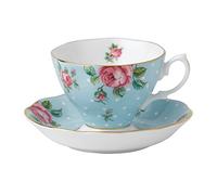 Royal Albert Modern Vintage POLBLU26135 Ensemble tasse à thé et soucoupe, 2 pièces en porcelaine anglaise Multicolore