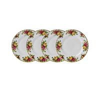 Royal Albert Old Country Roses 40034980 Lot de 4 assiettes en porcelaine fine Blanc 20 cm