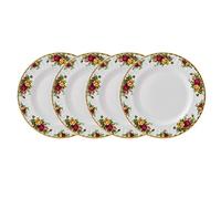 Royal Albert Old Country Roses 40034981 Lot de 4 assiettes en porcelaine Blanc 27 cm