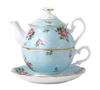 Royal Albert Polka Ensemble théière individuelle et Tasse Bleu