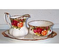Royal Albert Pot à lait et sucrier sur plateau / Original / Old Country Rose / Rofu / Action / Kik
