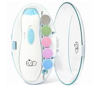 Royal Angels Coupe-ongles électrique 6 en 1 pour bébé - Kit de manucure pour tout-petits et adultes, kit de soins des ongles des orteils et des doigts des nouveau-nés (bleu clair)