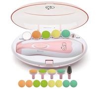 Royal Angels Coupe-ongles pour bébé 21 en 1, soin électrique des ongles pour bébé, 13 outils de remplacement supplémentaires, coupe-ongles et orteils pour nouveau-né, coupe et vernis (ROSE)