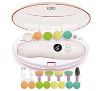 Royal Angels Coupe-ongles rechargeable pour bébé 22 en 1, 13 remplacements supplémentaires, kit d'ongles pour bébé, coupe-ongles, ongles d'orteils pour nouveau-nés (rechargeable, blanc rose)