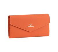 Royal Bagger enveloppe Portefeuille Long - Blocage RFID Simple Fentes Multicolores Porte-Cartes en Cuir véritable échange d'argent 2480 (Orange)