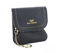 Royal bagger Kiss Lock Porte-Monnaie pour Femmes Porte-Cartes Simple RFID avec Porte-clés Amovible Sac de Rangement en Cuir véritable 2622 (Noir)