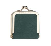 Royal Bagger Mini Boîte À Bijoux en Cuir De Vache Véritable, Rangement pour Bagues Et Colliers, Porte-Monnaie Mince avec Serrure Kiss pour Femmes 3120 (Vert foncé)