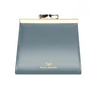 Royal Bagger Porte-Cartes De Crédit RFID Kiss Lock pour Femmes, Portefeuilles Courts en Cuir De Vache Véritable, Porte-Monnaie Vintage À La Mode 3242 (Bleu)