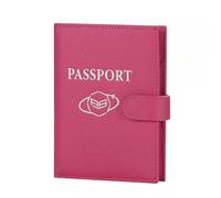 Royal Bagger Portefeuille de Passeport en Cuir véritable RFID pour Femmes, Porte-Cartes de Portefeuilles de Voyage décontractés avec Outil de Broche de Carte sim 3220 (Rouge pastèque)