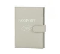 Royal Bagger Portefeuille de Passeport en Cuir véritable RFID pour Femmes, Porte-Cartes de Portefeuilles de Voyage décontractés avec Outil de Broche de Carte sim 3220 (Gris Lait)