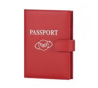 Royal Bagger Portefeuille de Passeport en Cuir véritable RFID pour Femmes, Porte-Cartes de Portefeuilles de Voyage décontractés avec Outil de Broche de Carte sim 3220 (Rouge Vif)