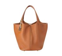 Royal Bagger Sacs Fourre-tout En Cuir De Vache Véritable Pour Femmes, Sac Seau À Fermeture Magnétique, Sac À Main Décontracté De Couleur Unie 3260 (Marron)