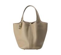 Royal Bagger Sacs Fourre-tout En Cuir De Vache Véritable Pour Femmes, Sac Seau À Fermeture Magnétique, Sac À Main Décontracté De Couleur Unie 3260 (Gris)