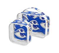 Royal Blue Eyes Trousse de toilette de voyage transparente approuvée par la TSA