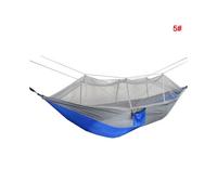 (royal blue)Portable Double Swing Hammock Nylon Bed with Mosquito Net for CampingHiking