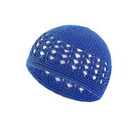 (royal blue)Simple Color Handmade Crochet Cap For Women Men Winter Keep Warm Knitting Hats Zekai