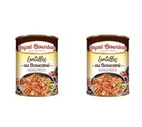 ROYAL BOURBON - Ile de la Réunion - Conserve : (Lot de 2 Boîtes, Lentilles au boucané Boîte de 420g)