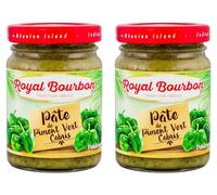 ROYAL BOURBON - Ile de la Réunion - Pâte de piment Pot en verre de 90g : (Lot de 2 Pots, Piment Vert Cabris)