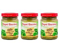 ROYAL BOURBON - Ile de la Réunion - Pâte de piment Pot en verre de 90g : (Lot de 3 Pots, Piment Vert Cabris)