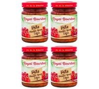 ROYAL BOURBON - Ile de la Réunion - Pâte de piment Pot en verre de 90g : (Lot de 4 Pots, Piment Rouge Cabris)