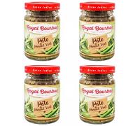 ROYAL BOURBON - Ile de la Réunion - Pâte de piment Pot en verre de 90g : (Lot de 4 Pots, Piment Vert)