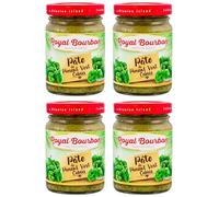 ROYAL BOURBON - Ile de la Réunion - Pâte de piment Pot en verre de 90g : (Lot de 4 Pots, Piment Vert Cabris)