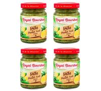 ROYAL BOURBON - Ile de la Réunion - Pâte de piment Pot en verre de 90g : (Lot de 4 Pots, Piment Vert Citron)