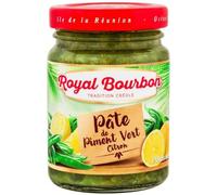 ROYAL BOURBON - Ile de la Réunion - Pâte de piment Pot en verre de 90g : (Piment Vert Citron, Piment Vert Citron - Lot de 4 Pots de 90g)