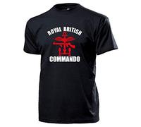 Royal British Commando armoiries insigne Marines Angleterre Commandos WK Unité de commande Elite emblème - T-Shirt # 17271 - Noir - Medium