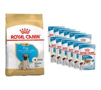 Royal Canin Duopack Nutrition Pug Puppy 1,5kg + Aliment Complet Chiots 12x85g