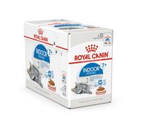 Royal Canin Indoor Sterilised 7+ | 12 x 85 g | Aliment Complet pour Chats d'intérieur à partir de 7 Ans | pour Les Chats stérilisés Vivant à la Maison | Morceaux en gelée