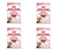 Royal Canin Kitten Sterilised Gravy | Pack de 4 | 4 x 12 x 85 g | Nourriture Humide pour Chatons stérilisés en Croissance | De 6 à 12 Mois | Texture Douce pour Les Dents de Lait