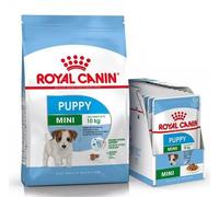 ROYAL CANIN Mini Puppy / Junior Aliments secs pour chiots de 2 à 10 mois, petites races 8 kg + Mini puppy 12x85 g