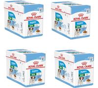 Royal Canin Mini Puppy | Pack de 4 | 4 x 12 x 85 g | Nourriture Humide pour Petits Chiots | Jusqu'à 10 Mois | Morceaux Fins en Sauce | Texture Douce pour Les Dents de Lait