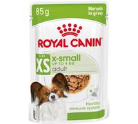 ROYAL CANIN X-Small Adult | 12 x 85 g | Alimentation Humide pour Chiens Adultes de très Petite Taille | À partir du 10e Mois de Vie | avec des Morceaux en Sauce | en Sachet Souple
