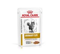Royal Canin Veterinary Urinary s/o Moderate Calorie | Pack de 4 | 4 x 12 x 85 g | Aliment Complet diététique pour Chats | pour la dissolution des calculs de struvite | Valeur RSS Basse