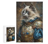 Royal Cat Armor Portrait Puzzle 1000 Pièces Educa Jouet en Bois Cadeau Unique Décoration Intérieure Jeu Éducatif Challenge Toy Adultes Et Enfants À Partir De 14 Ans 1000 PCS