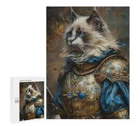 Royal Cat Armor Portrait Puzzle 1000 Pièces Educa Jouet en Bois Cadeau Unique Décoration Intérieure Jeu Éducatif Challenge Toy Adultes Et Enfants À Partir De 14 Ans 500 PCS