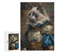Royal Cat Armor Portrait Puzzle 1000 Pièces Educa Jouet en Bois Cadeau Unique Décoration Intérieure Jeu Éducatif Challenge Toy Adultes Et Enfants À Partir De 14 Ans 300 PCS
