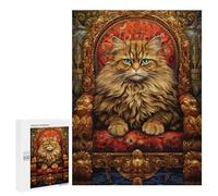 Royal Cat Throne Decor-5 Puzzle 1000 Pièces Educa Jouet en Bois Cadeau Unique Décoration Intérieure Jeu Éducatif Challenge Toy Adultes Et Enfants À Partir De 14 Ans 500 PCS