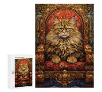 Royal Cat Throne Decor-7 Puzzle 1000 Pièces Educa Jouet en Bois Cadeau Unique Décoration Intérieure Jeu Éducatif Challenge Toy Adultes Et Enfants À Partir De 14 Ans 300 PCS