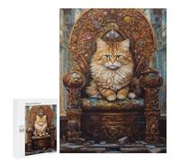 Royal Cat Throne Majesty Puzzle 1000 Pièces Educa Jouet en Bois Cadeau Unique Décoration Intérieure Jeu Éducatif Challenge Toy Adultes Et Enfants À Partir De 14 Ans 500 PCS