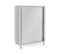 Royal Catering Armoire en inox pour la cuisine 120 x 70 x 180 cm, capacité 400 kg, étagères réglables, portes coulissantes, pieds réglables 15 cm, facile à nettoyer, armoire haute professionnelle
