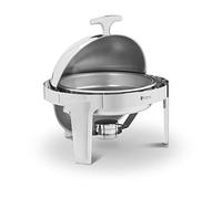 Royal Catering Chafing Dish Réchaud Professionnel Bain-Marie Buffet RCDB-6R (6 l, 1 Bac À Aliments, 1 Brûleur, Forme Semi-Sphérique, INOX)
