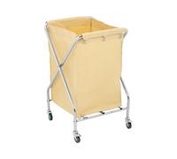 Royal Catering Chariot Panier à Linge à roulettes RCWW 3 (200L, 4 Roues en Caoutchouc au roulement Fluide, 2 Roues avec Freins d'immobilisation, Sac du Chariot en Polyuréthane)