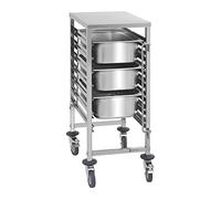 Royal Catering Chariot à Plateaux Porte-Plateaux cafétéria RCTW 7 GN1/1 (INOX, Dispositif Anti-Chute, jusqu'à 7 récipients GN de différents formats)